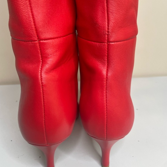 Flor De Maria Knee High Leather Boots in Red. - Picture 6 of 9